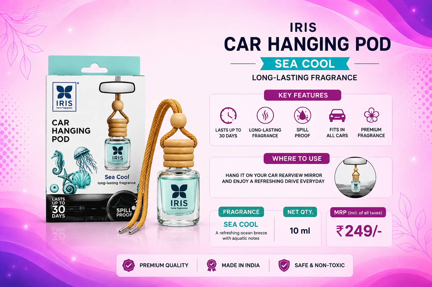 IRIS CAR HANGING POD - Sea Cool