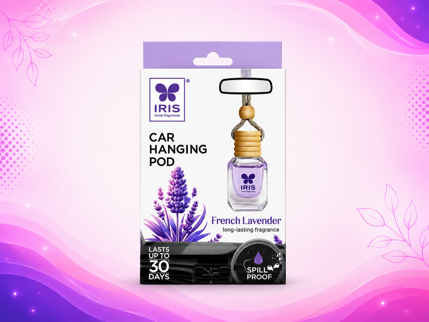 IRIS CAR HANGING POD- FRENCH LAVENDER