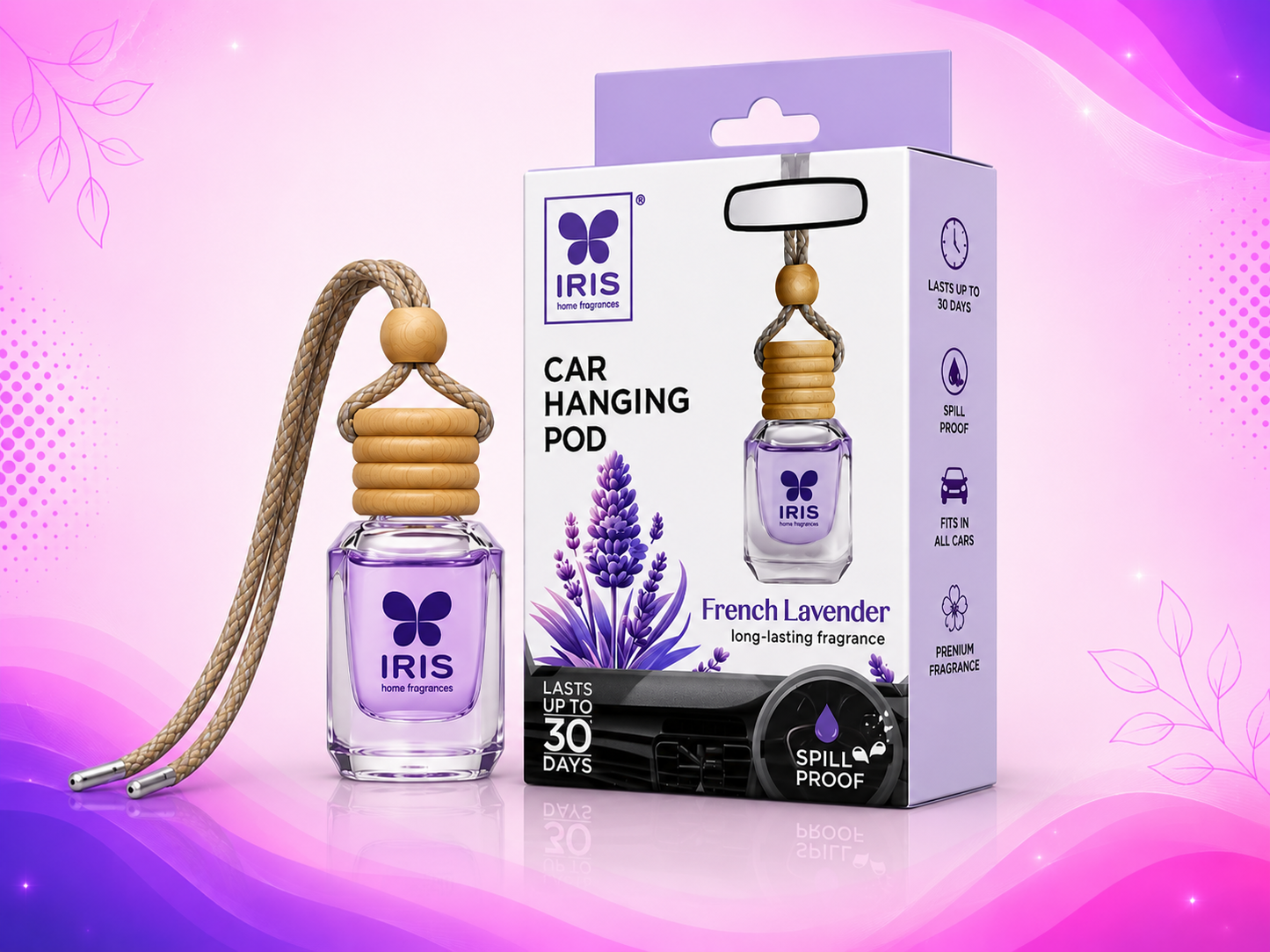 IRIS CAR HANGING POD- FRENCH LAVENDER
