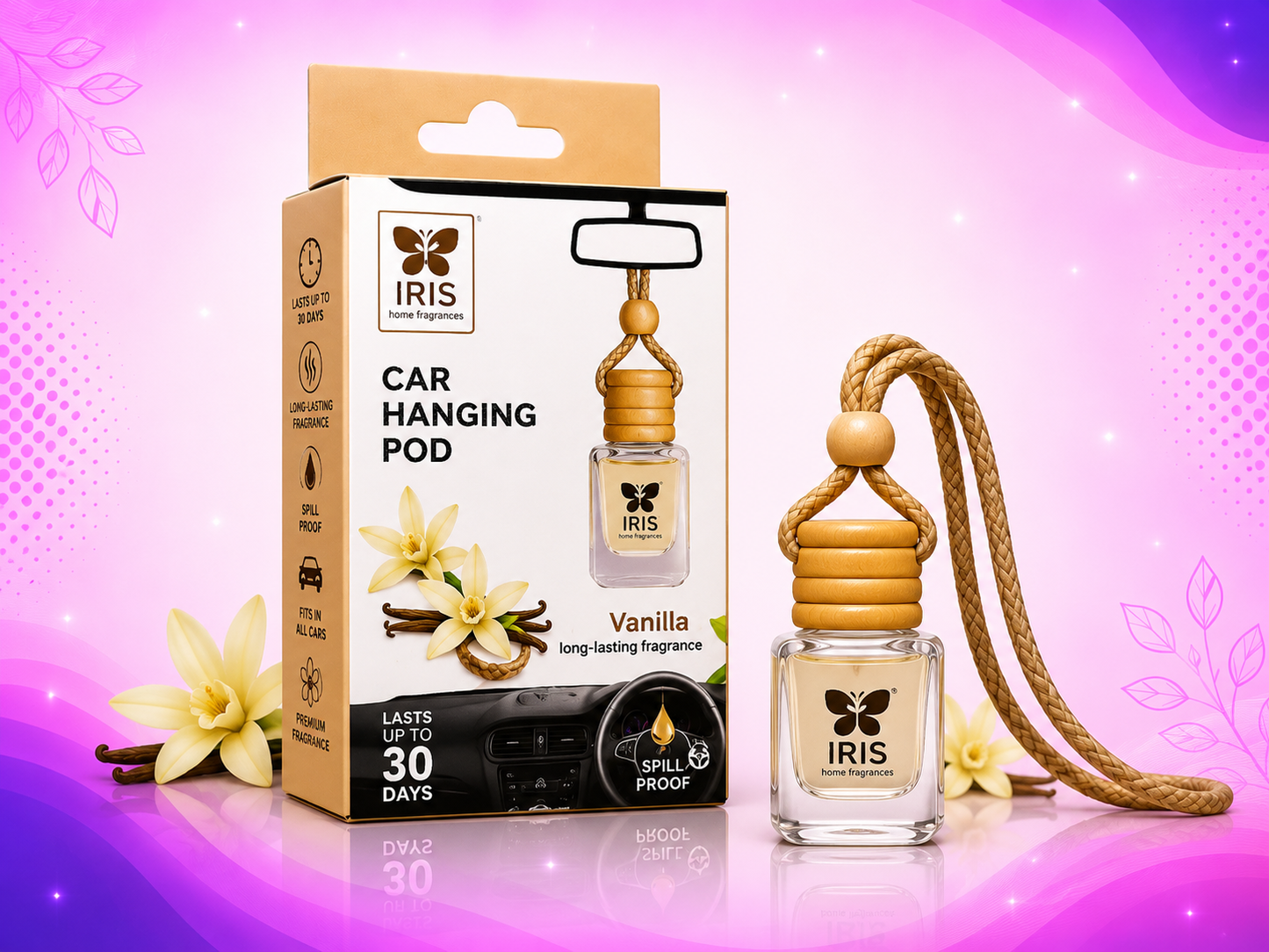 IRIS CAR HANGING POD - VANILLA