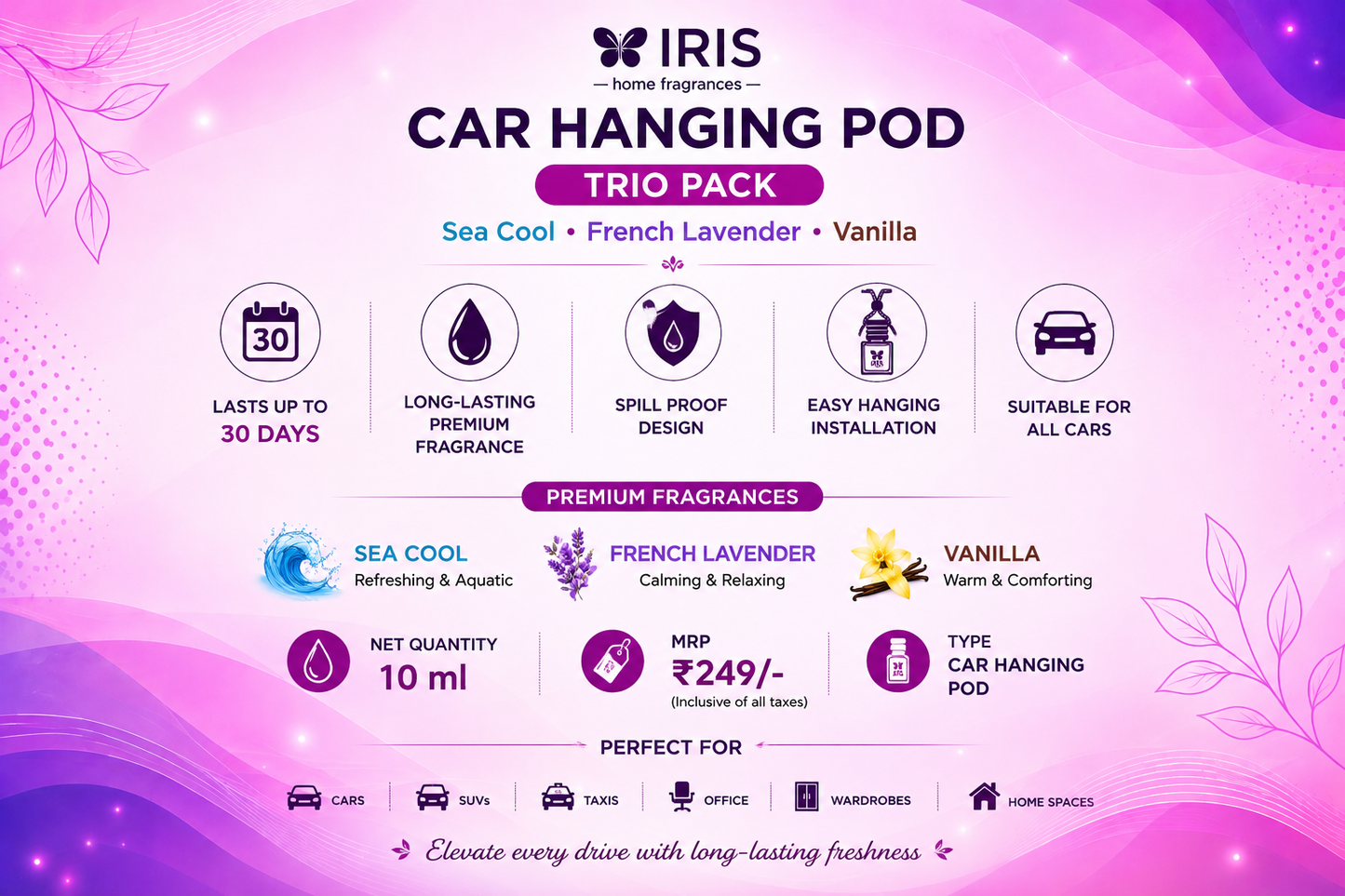 IRIS Car Hanging Pod TRIO COMBO